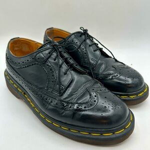 RARE Vtg Dr Martens 3989 Made in England Wingtip Black Brogues Oxfords Chunky